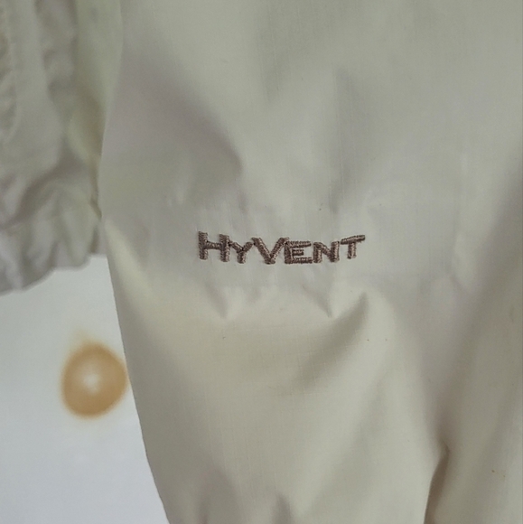 North Face Hyvent Hooded White Rain Jacket Windbreaker - Picture 5 of 15